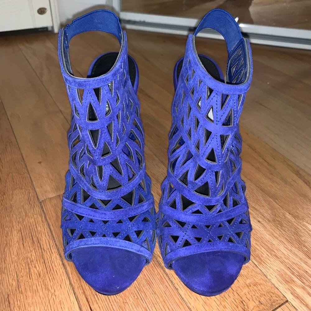Steve Madden Faux Suede Strappy Royal Blue Heels